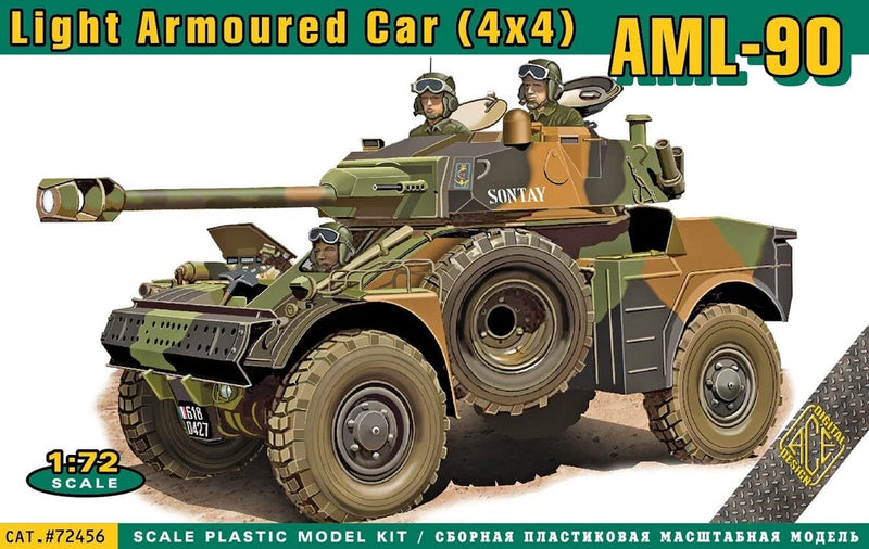 AML-90 Light Armoured Car (4x4) plastic model kit, scale 1/72 ACE 72456