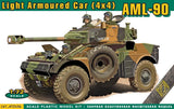 AML-90 Light Armoured Car (4x4) plastic model kit, scale 1/72 ACE 72456