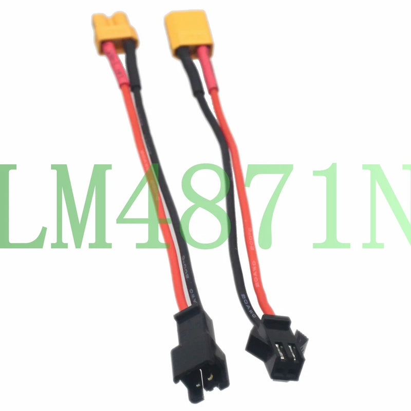 1pair XT30 To SM 2Pin plug FF MM Adapter 10CM 20awg Wire LED RC lipo battery FPV Battery