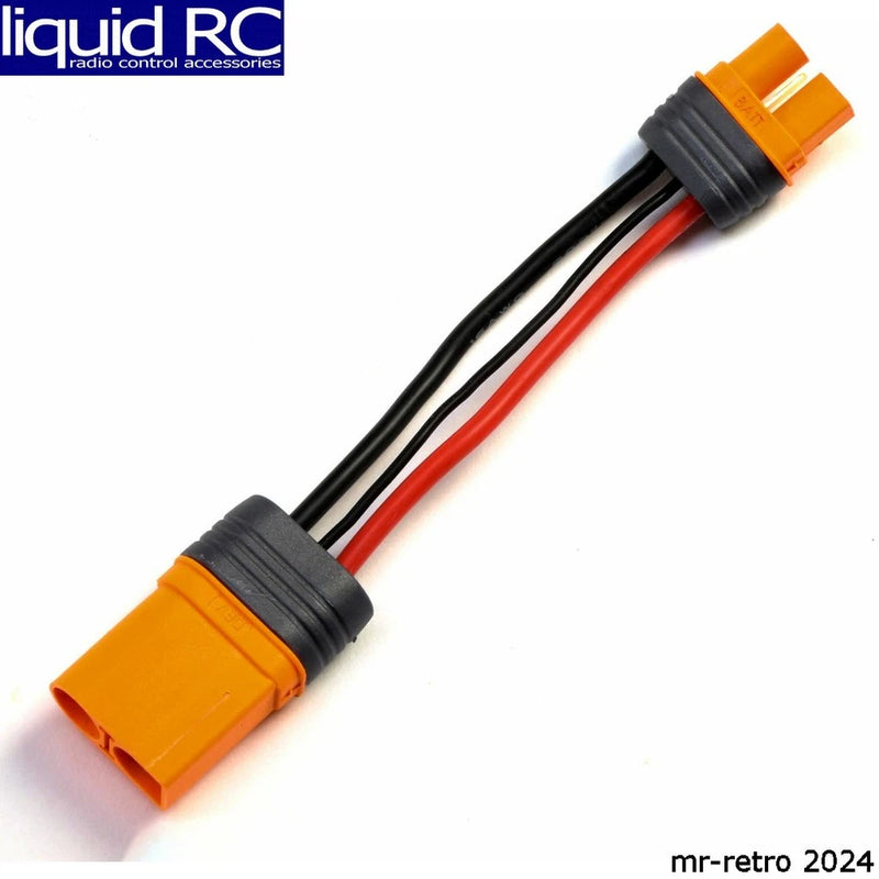 4-inch 10 AWG battery connector lead with orange housings and red/black wires
