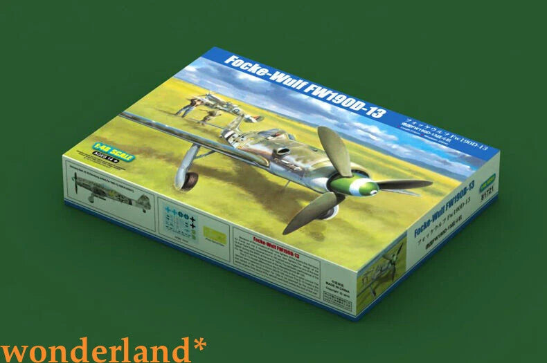 Hobbyboss 1/48 Focke-Wulf FW190D-13 model airplane kit box with yellow aircraft illustration