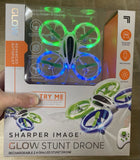 Sharper Image Glow Stunt LED Blue Green Lights 2.4GHz Auto Flight Control Drone