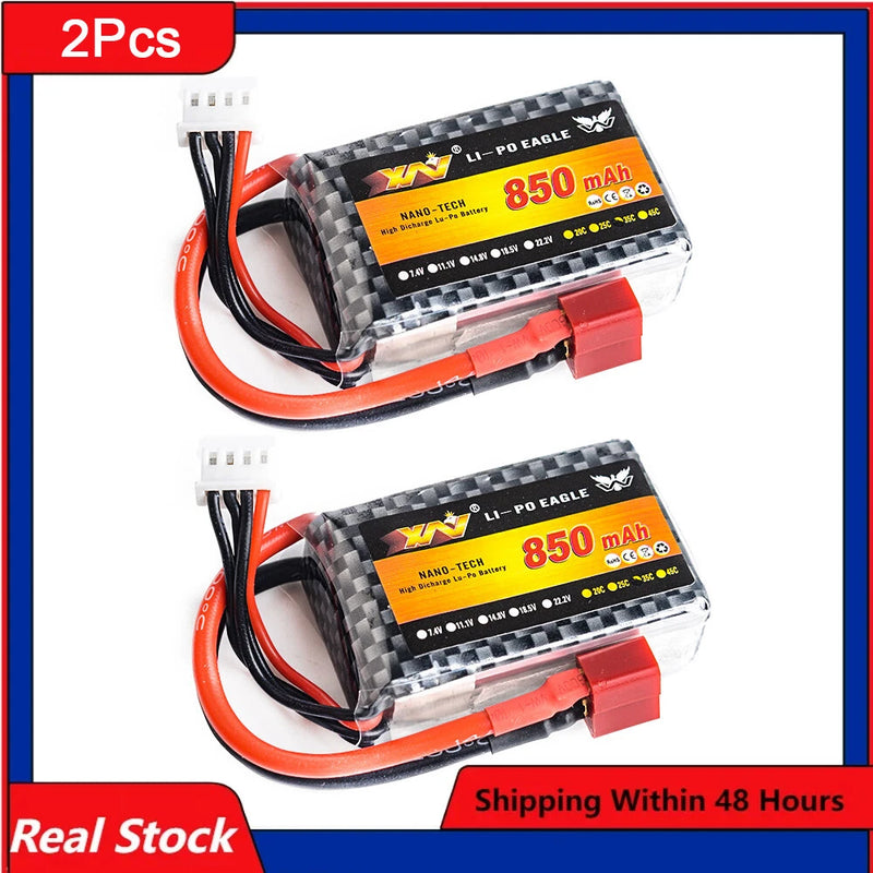 2¡Á 7.4V 850mAh Lipo Battery with T plug For MC6A MC6B ZF-6A MC-E7 Rc Transmitter