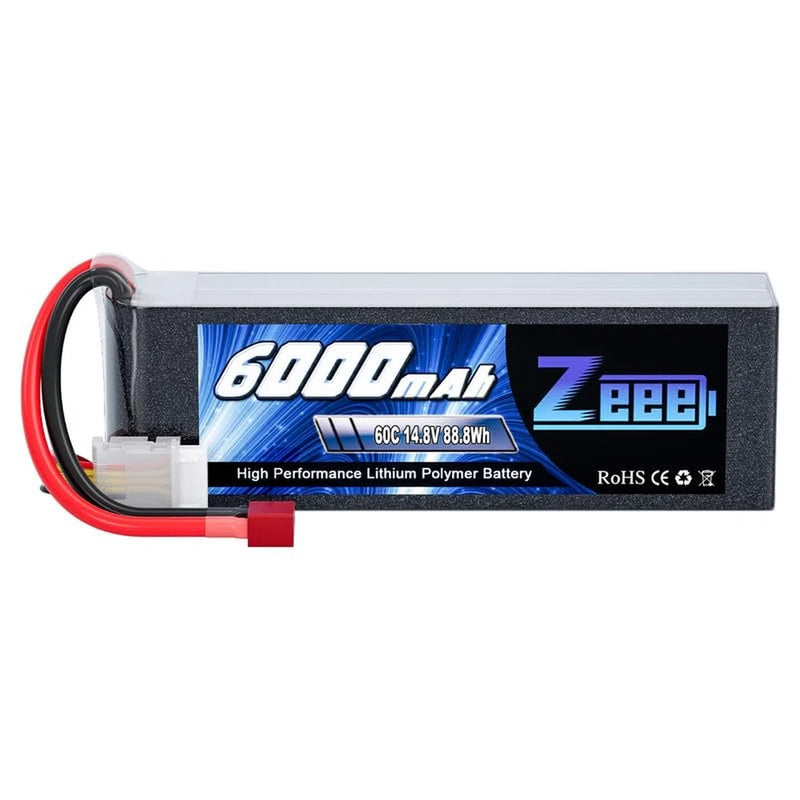 Zeee 4S Lipo Battery 6000mAh 60C 14.8V Soft Case Battery with Deans Plug Comp...