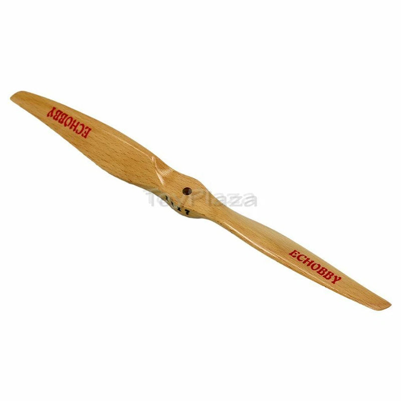 Wooden RC propeller blade for electric warbird plane, carved markings