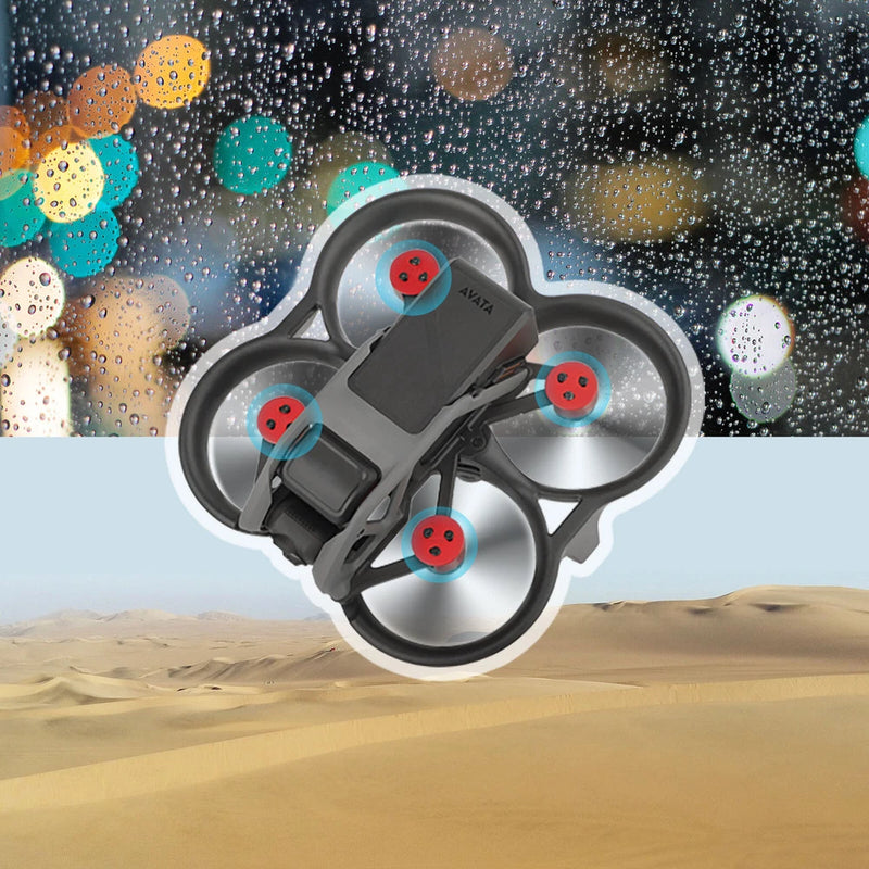 Motor protective cover set with gray anti-dust caps for quad motor, aluminum alloy