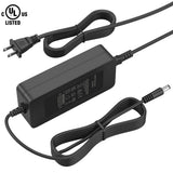 Black Li-ion battery charger adapter with AC plug and DC output cable