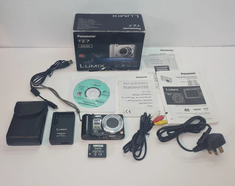 Panasonic LUMIX DMC-TZ7 10.1MP HD Digital Camera Black/Noir 12x Optical Zoom