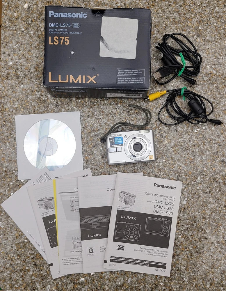Panasonic Lumix DMC-LS75 7.2MP Digital Camera Silver - TESTED And Works
