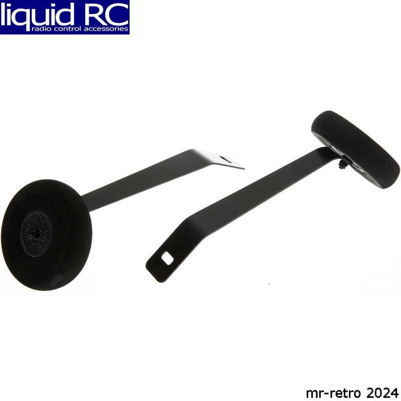 HobbyZone AeroScout RC main landing gear set with wheels, two black wheel struts and brace