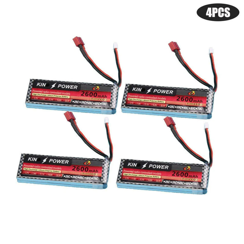 7.4V 2600mAh 25C Lipo Battery For WLtoys 1/14 144001 RC Car Upgrade Parts T Plug