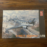 Vintage 1:72 scale propeller aircraft model kit in sealed box with printed C-45G/H art
