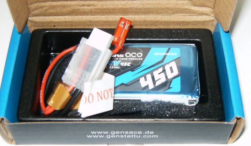 Gens Ace 2s LiPo Battery (7.4V/450mAh) w/JST Connector GEA4502S45JS Battery