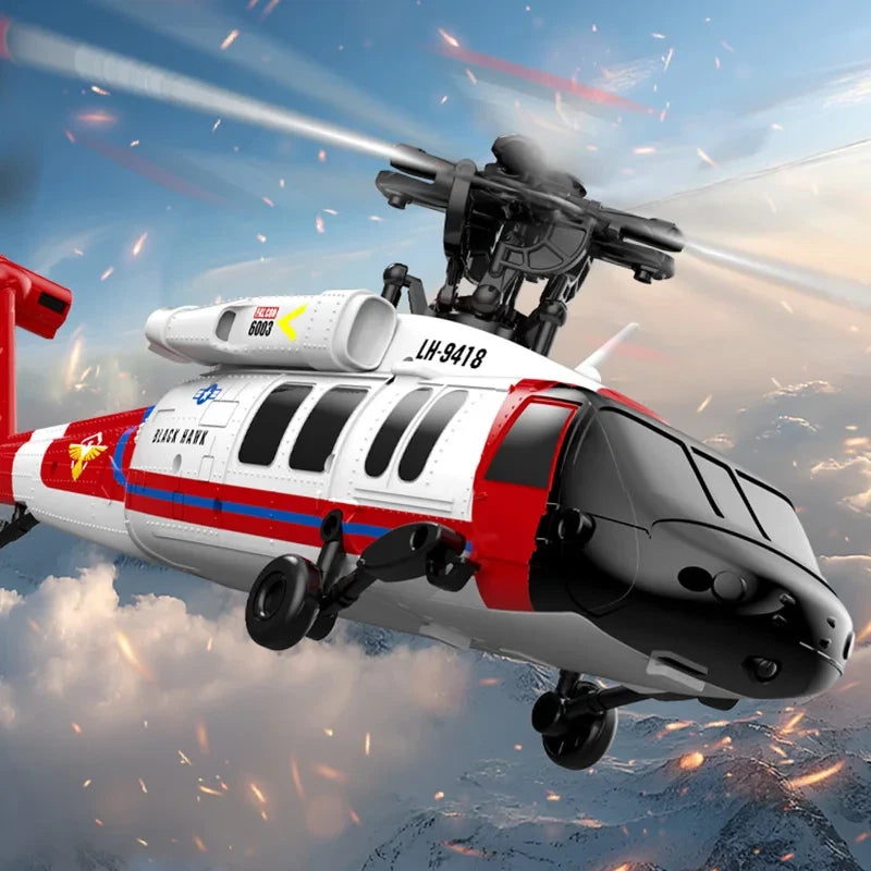 JJRC U9901 6CH RC Helicopter UH-60L Brushless Motor Altitude Hold Optical Flow O
