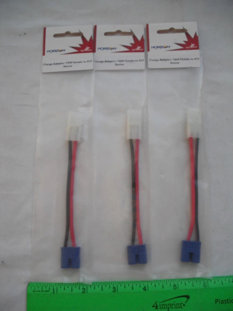 Lot of 3 Horizon Hobby DYNC0067 Charge Adapter, TAM Female to EC3, RC R/C Plane