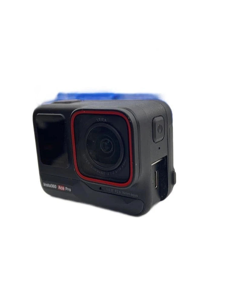 Used Insta360 Ace Pro action cam, black body with red-edged lens