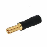 Gold bullet banana plug adapter with black insulator, 6mm female to 5mm male