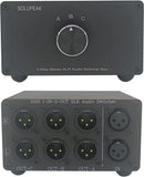 1 in 3 Out XLR Balanced Audio Switch Box, 3-Channels XLR Stereo Converter,Passiv