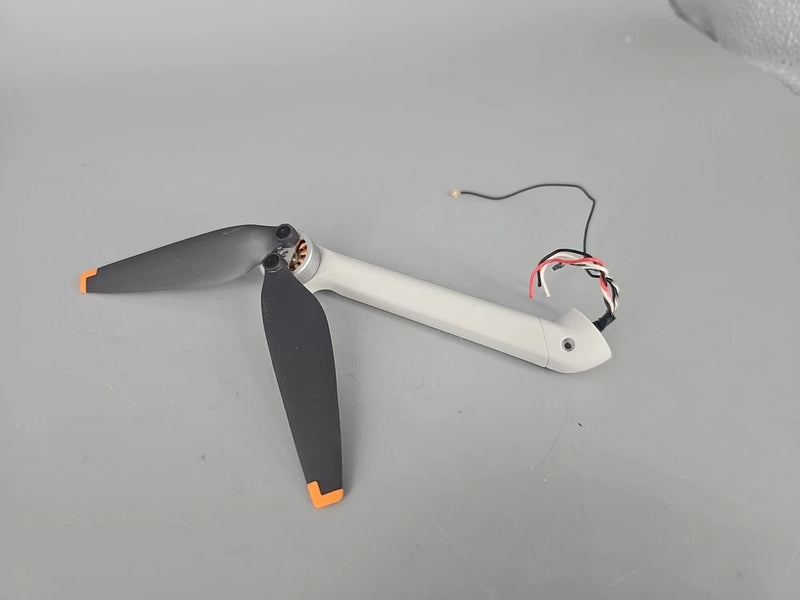 Left front motor arm for DJI Mini 3 Pro drone, with prop and wiring