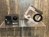 4K Wi-Fi action camera with waterproof clear case and front lens