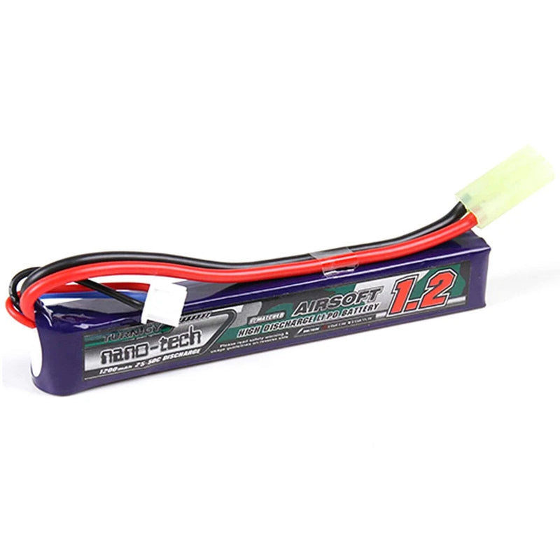 Turnigy Nano-Tech 1200mAh 2S LiPo Battery Pack Airsoft 7.4V 25C 50C (Mini-Tamiya Battery