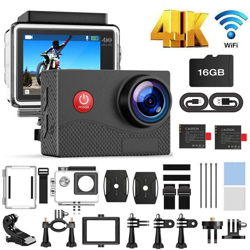 4K Native Action Camera UHD Waterproof Camera 170degree Wide Angle Sports Cam US