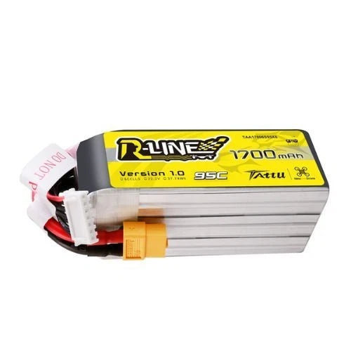 1700mAh 6s 95C 22.2V Tattu R-Line Lipo Battery with XT60 Plug Battery