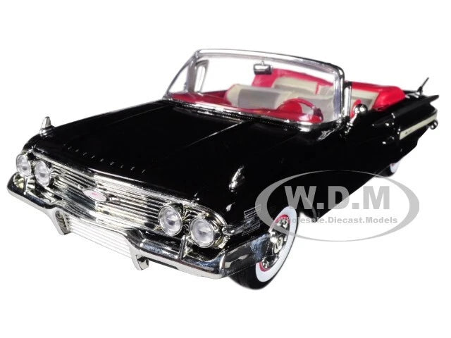 1960 CHEVROLET IMPALA CONVERTIBLE BLACK 1/18 DIECAST MODEL CAR BY MOTORMAX 73110