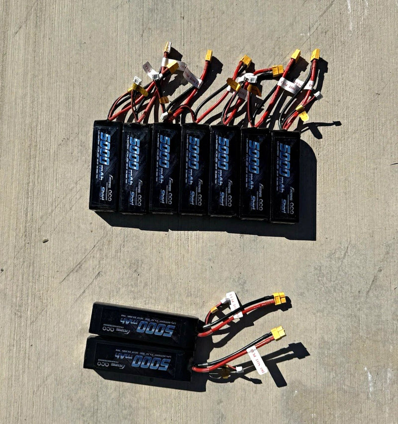 Gens Ace 5000mAh Smart LiPo RC Battery Lot ¨C 9 Batteries Battery