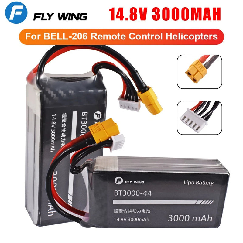 Fly wing 14.8V 3000mAh Lipo Battery for UH-1 / UH-1 V4 / Bell-206 V3 Helicopters