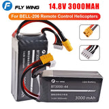 Fly wing 14.8V 3000mAh Lipo Battery for UH-1 / UH-1 V4 / Bell-206 V3 Helicopters