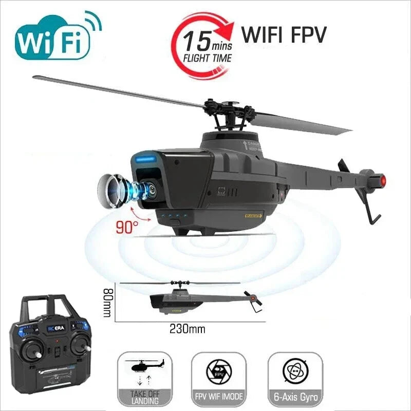 RC drone with camera, WiFi FPV, and 6-axis gyro