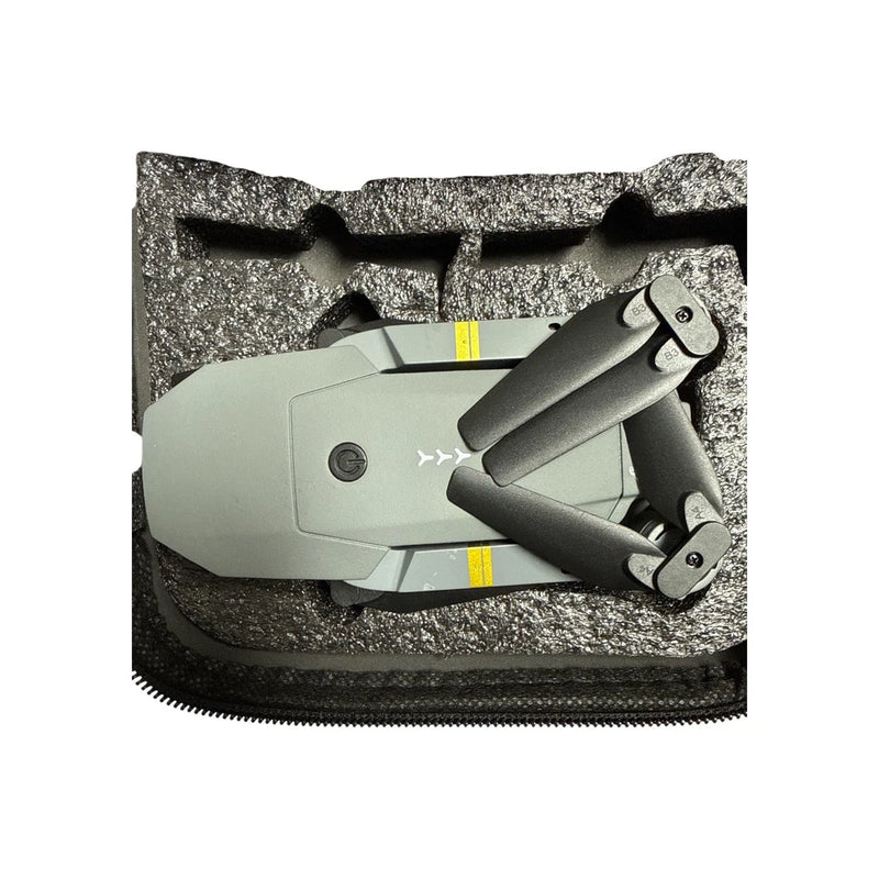 Emolion collapsible drone with 2.4 GHz camera, gray and black, in hard case