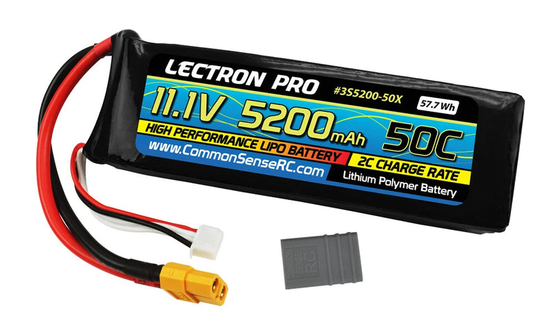 Lectron Pro 3S 11.1V 5200mAh 50C Lipo Battery fits Traxxas/XT60 CSR3S5200-50X Battery