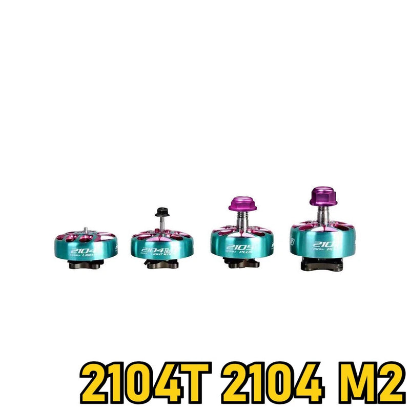 RCINPOWER brushless drone motors, four-pack with teal housings and purple caps