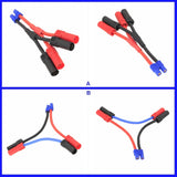 EC3 1 Female to 2 Male XT150 Series Parallel Harness Wire Lipo Battery Adapter