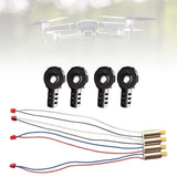 Set of 4 RC drone motors with motor mounts, wiring leads, and plug connectors