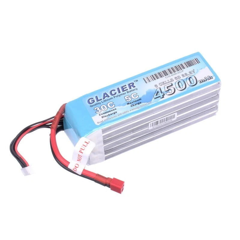 Glacier 30C 4500mAh 6S 22.2V LiPo Battery with T Plug Battery