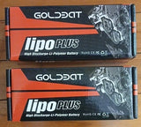 GOLDEDT Lipo Plus Li-Po battery pack set, two orange and black rectangular packs