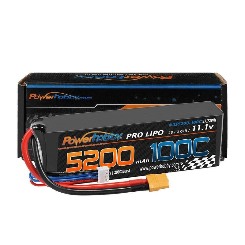 3S 5200mAh 100C-200C XT60 Lipo Battery + Adapter Powerhobby PHB3S5200100XT60 Battery