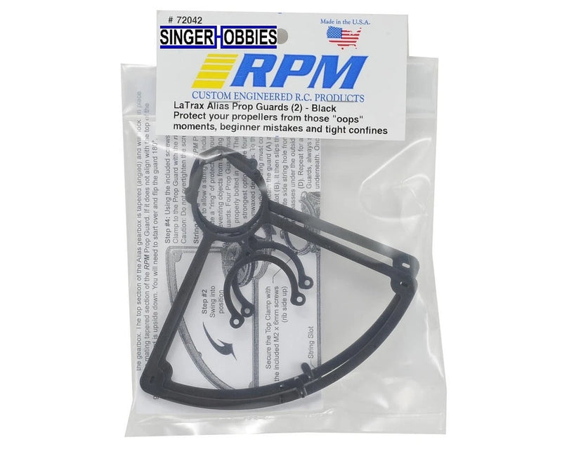 Black RC prop guard set with protective frames and mounts (2-pack)