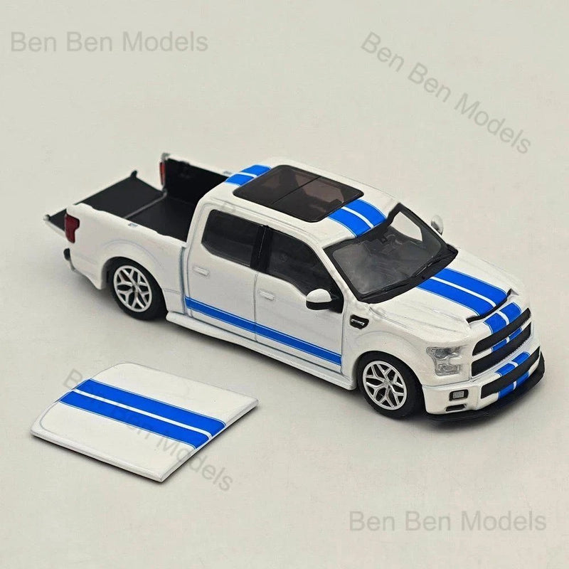 Funny Model 1/64 F-150 Shelby Super Snake Pickup Truck White Diecast Model Car