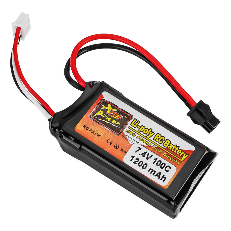 Zop Power 7.4v 2s 1200mAh 100C Lipo Battery SM 2P Plug for RC Car Truck Boat Battery
