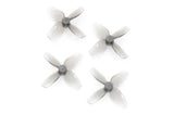 HQ Prop 4-pack of 40mm white quad-blade FPV drone propellers with hubs