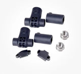 FPV skid landing mounting accessory set with dark plastic brackets and metal screws/nuts