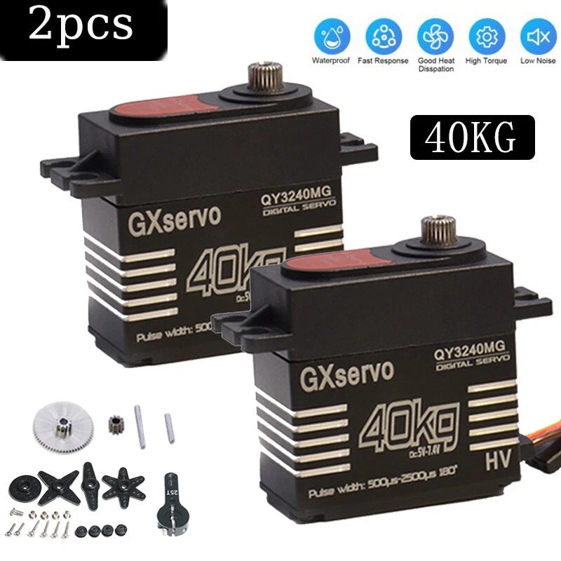 2PACK 40KG Metal Gear Digital Servo HIGH TORQUE  SPEED RC Car1/8 1/10 Boot Servo