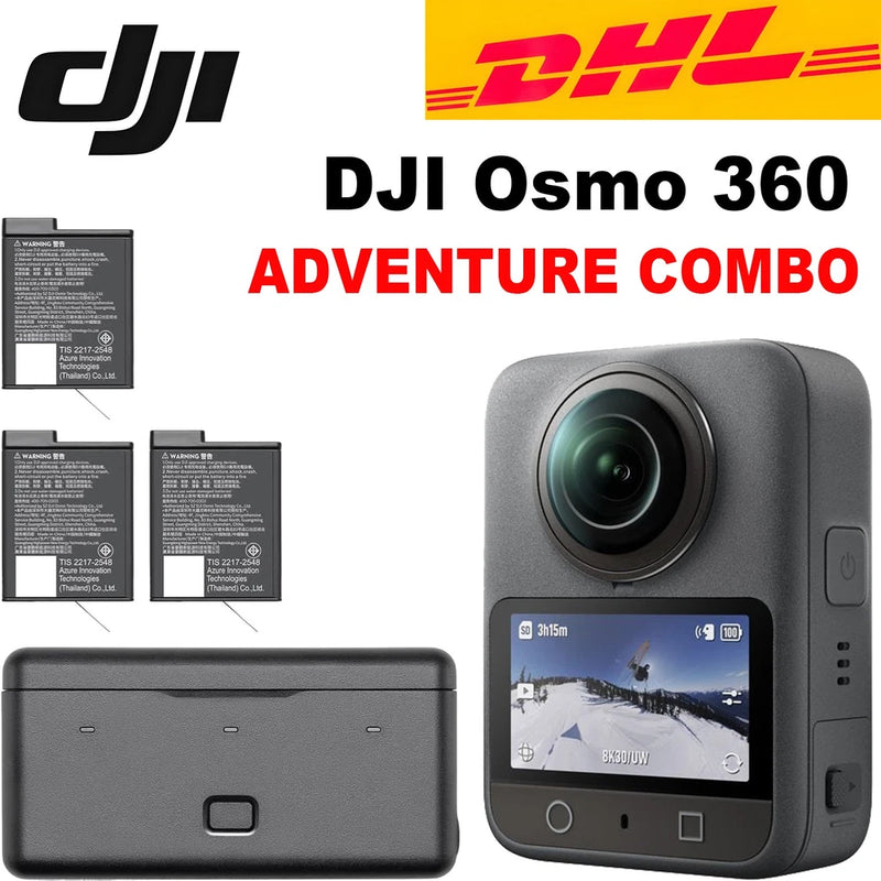 DJI Osmo 360 Adventure Combo 8K 360?? Action Camera 1 inch Sensor w/ 3 Batteries
