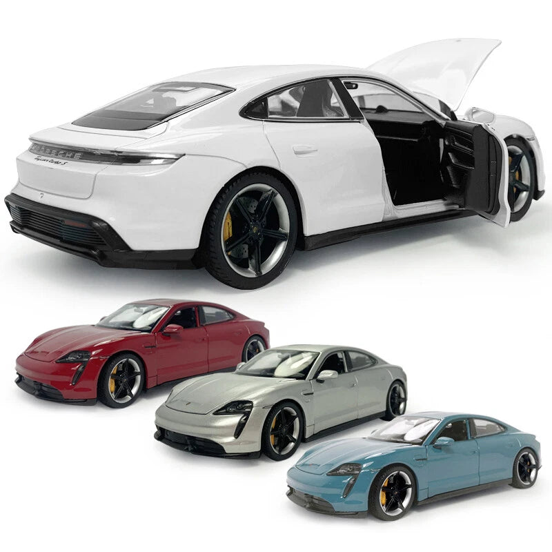 1:24 Scale Porsche Taycan Turbo S Model Car Metal Diecast Collectible Vehicle