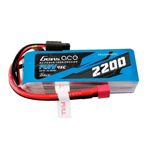 2200mAh 4S 45C 14.8V Gens Ace G-tech Lipo Battery Pack with Deans Plug Battery