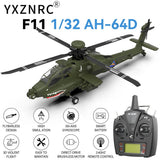 YXZNRC F11 AH-64D Apache 6-Axis Gyro 2.4G 6CH 3D RTF RC Helicopter w/2 Battery